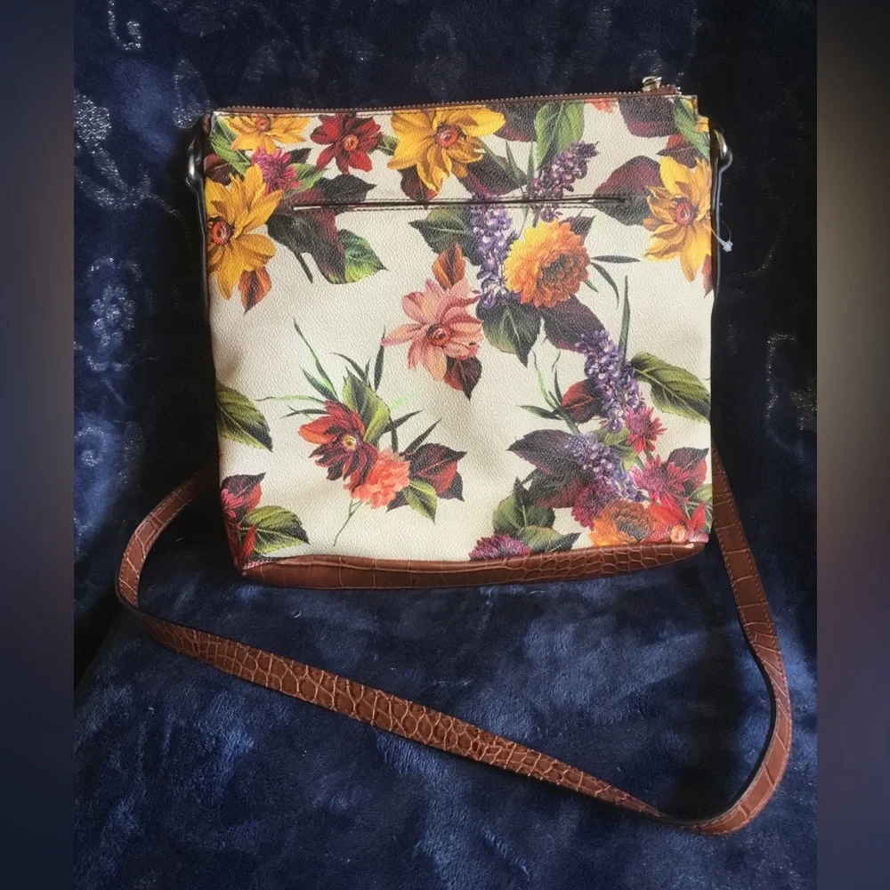 Dana Buchman Floral Crossbody Bag - Picture 2 of 13